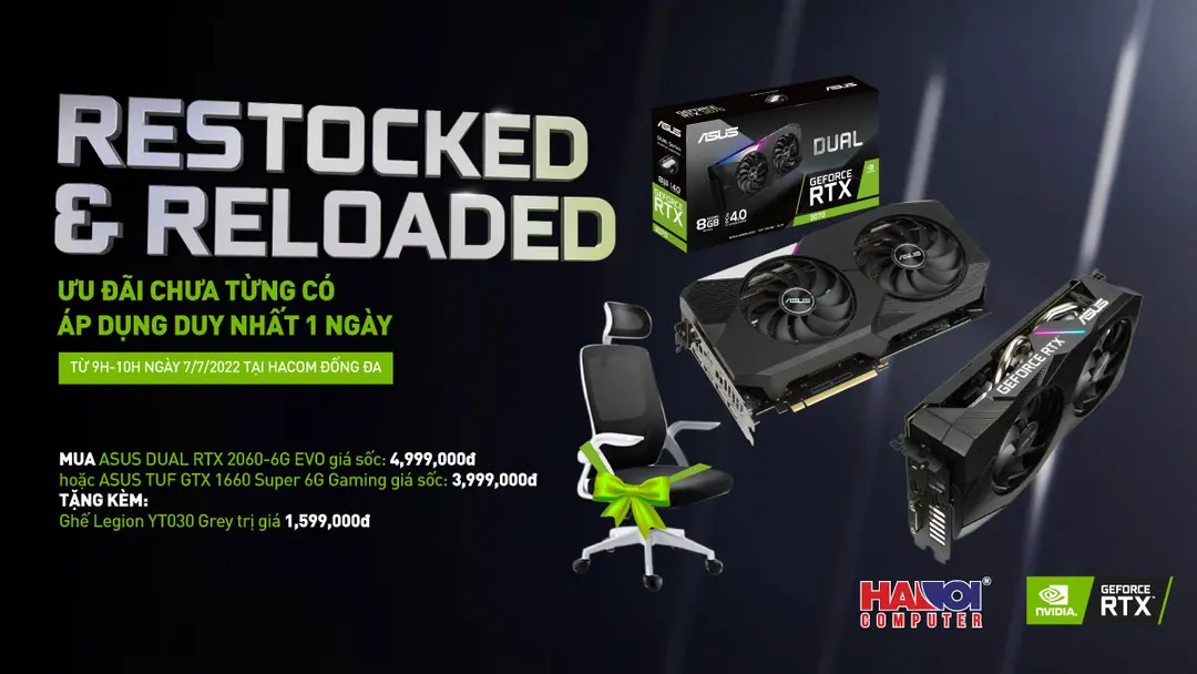 Chương trình khuyến mại Mua card màn hình NVIDIA tặng ghế cao cấp