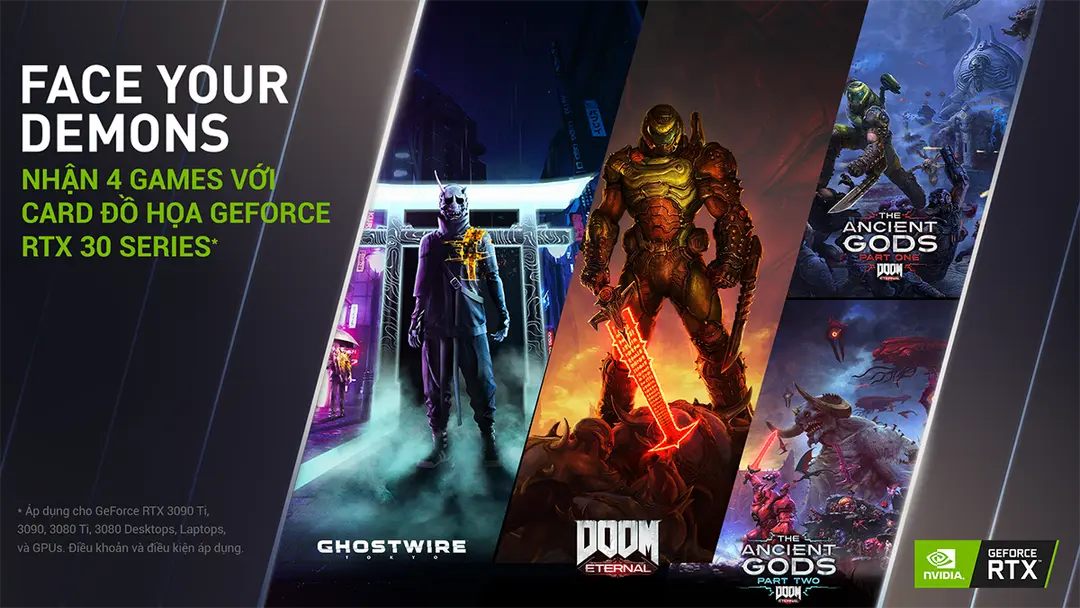 Nhận ngay 4 Games với card đồ họa GEFORCE RTX 30 series tại HACOM
