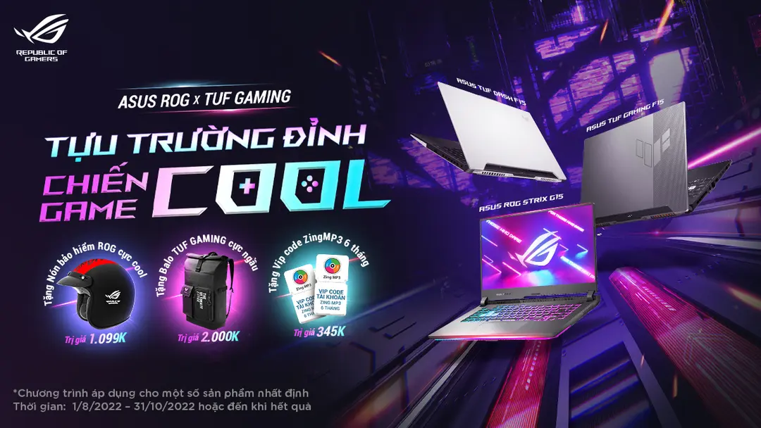 Chương trình khuyến mại ASUS Tựu trường đỉnh - Chiến game COOL