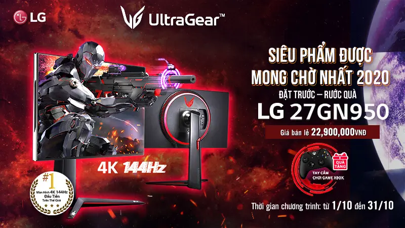 Chương trình Khuyến mại “Đặt hàng trước Màn hình LG 27GN950, Rước ngay Tay cầm chơi game X-box”