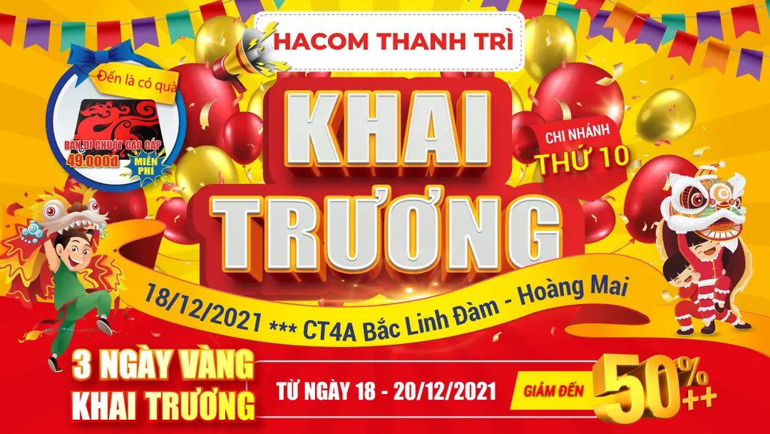 Chương trình khuyến mại mừng khai trương Showroom HACOM Thanh Trì