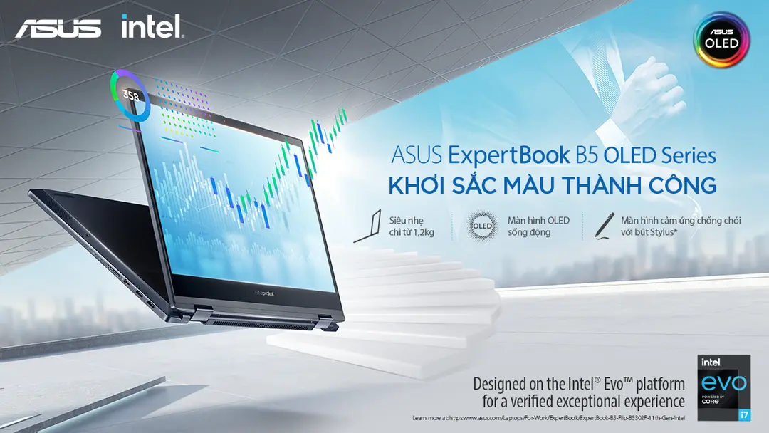 ASUS ra mắt ExpertBook B5 OLED Series - Laptop hàng đầu cho phong cách làm việc linh hoạt