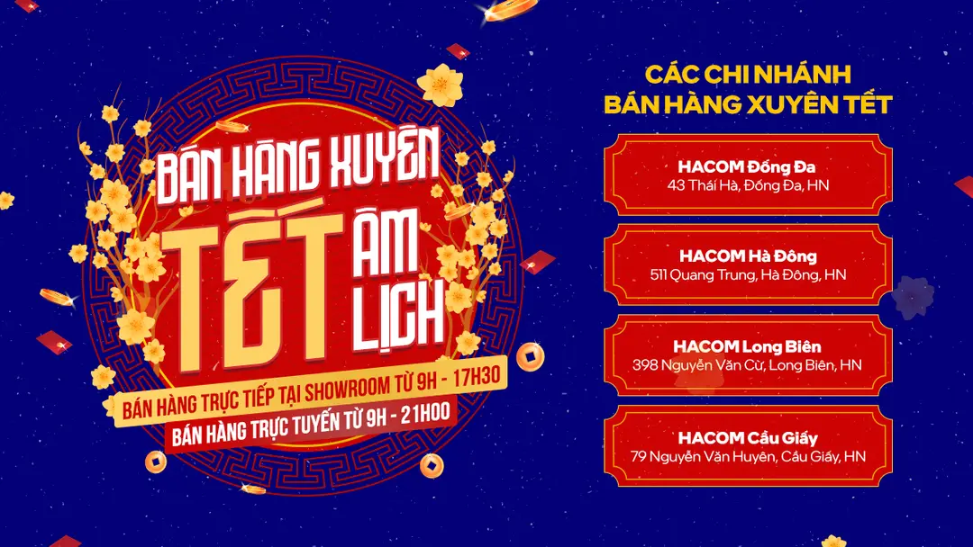 Thông báo: HACOM bán hàng xuyên Tết âm lịch 2022