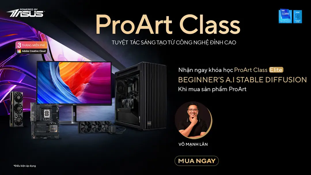 Tặng ngay khóa học ProArt Class khi mua màn hình ProArt!