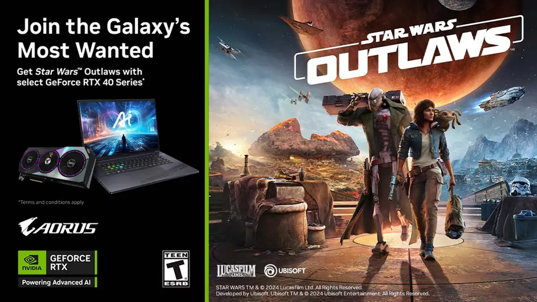 TẶNG GAME STAR WARS OUTLARS KHI MUA CARD ĐỒ HỌA RTX & LAPTOP RTX 40 SERIES