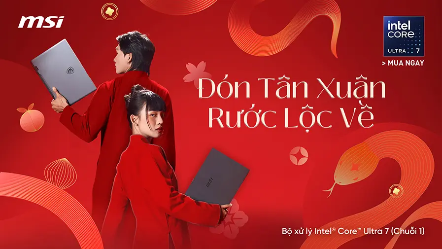 ĐÓN TÂN XUÂN, RƯỚC LỘC VỀ CÙNG LAPTOP MSI