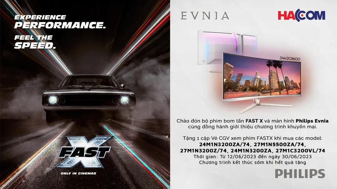 Mua màn hình PHILIPS tặng vé xem phim FAST X 