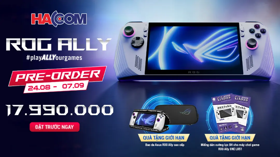 Chương trình Pre-Order Máy chơi game Asus ROG Ally siêu HOT tại HACOM