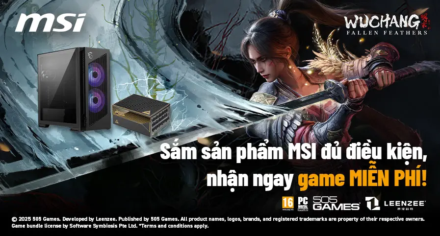 Tặng Game Wuchang: Fallen Feathers Miễn Phí Khi Mua Bộ Nguồn Hoặc Case Tại HACOM
