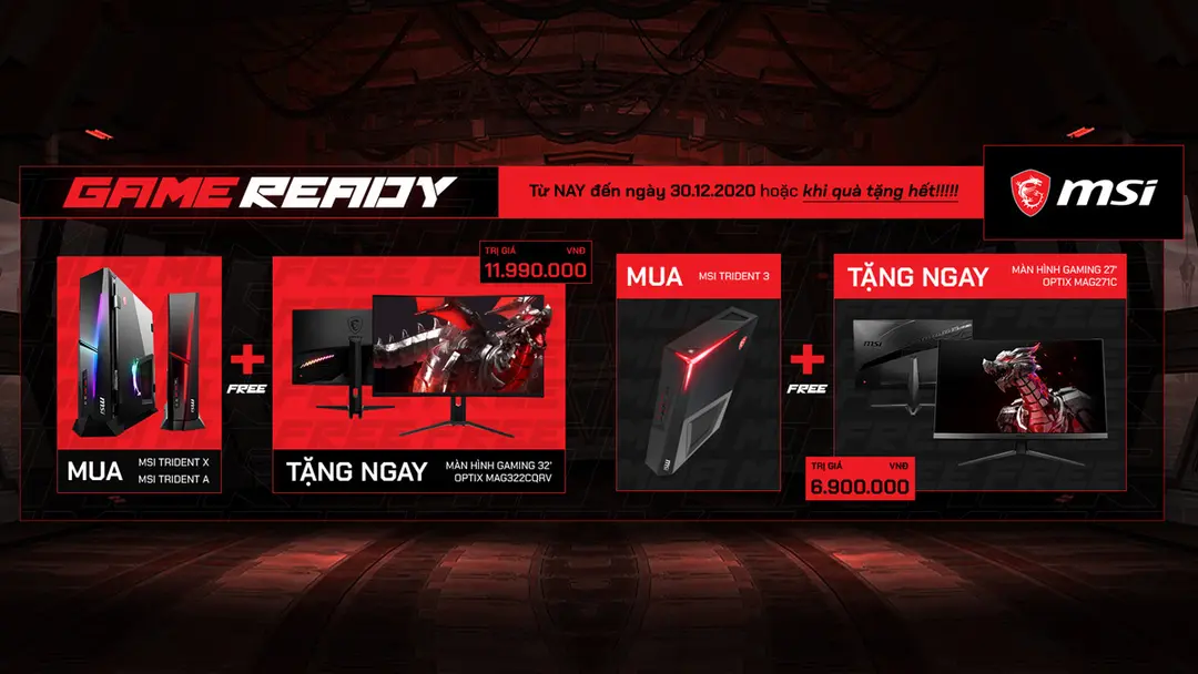 Chương trình Khuyến mãi “Mua PC Gaming MSI, Tặng ngay Màn hình Gaming MSI Optix”