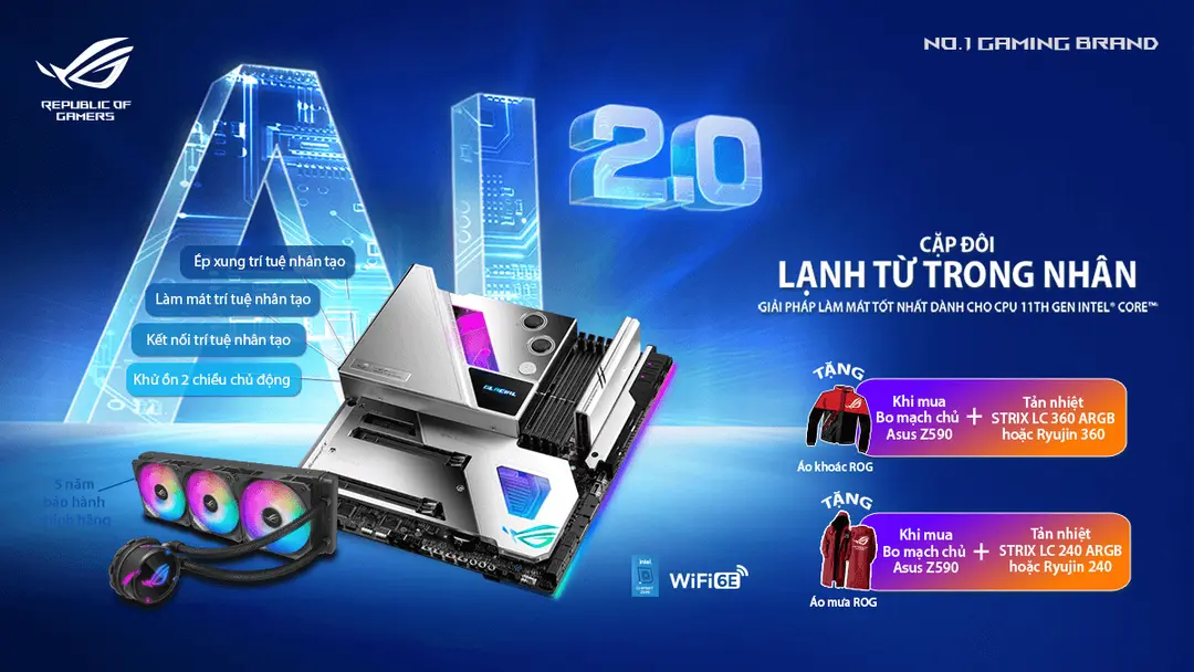 Chương trình Khuyến mãi “Mua combo bo mạch chủ ASUS ROG Z590 & Tản nhiệt AIO 240/360 tặng áo khoác hoặc áo mưa ROG”