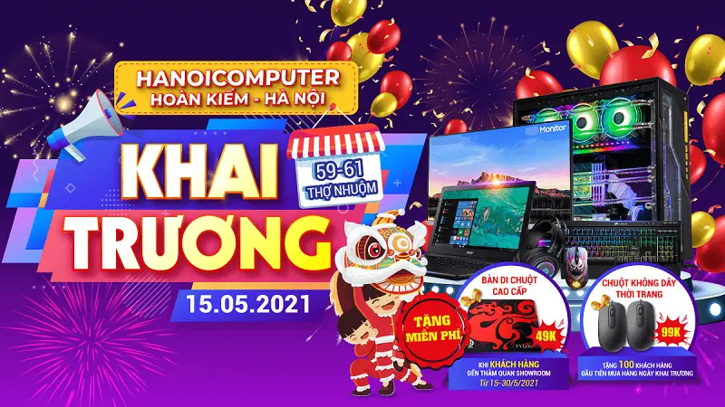 Chương trình khuyến mãi chào đón showroom thứ 9 - HACOM HOÀN KIẾM