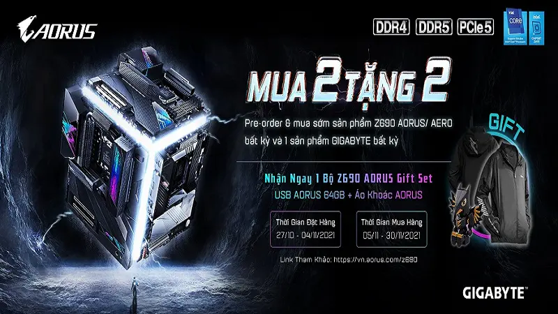 Chương trình khuyến mại "Mua 2 Tặng 2" Cùng AORUS