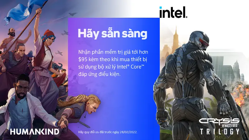 Chương trình khuyến mại: "Nhận code game trị giá 95$ khi mua thiết bị sử dụng CPU INTEL® CORE™"