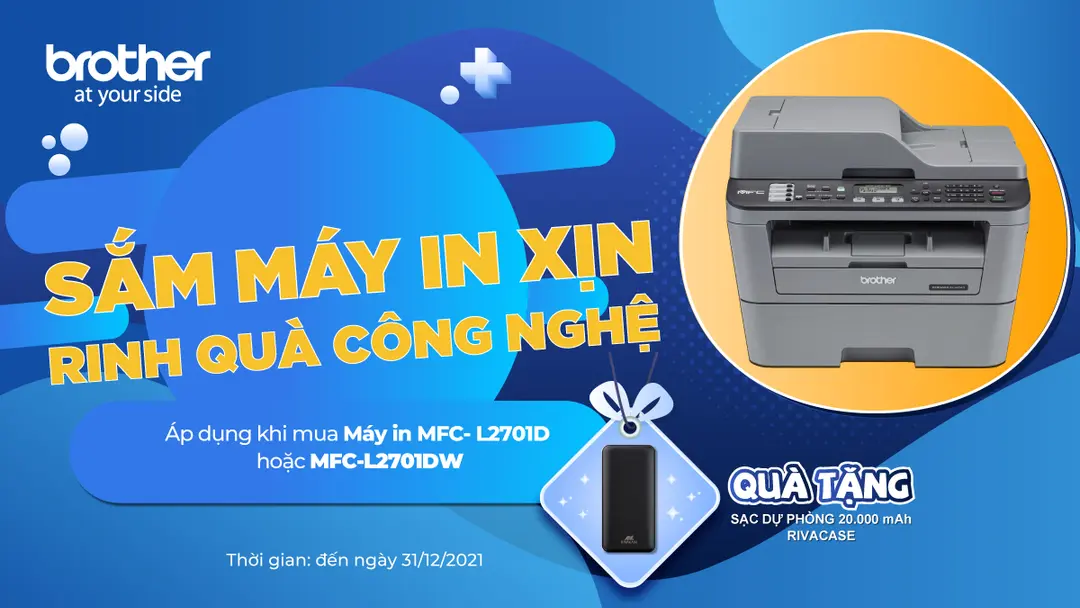 Chương trình khuyến mại Mua máy in Brother tặng sạc dự phòng cực HOT