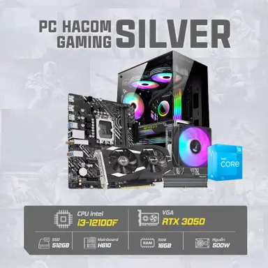 PC HACOM SILVER 008 ( Intel i3 12100F / VGA RTX 3050 )