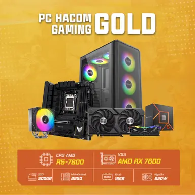 PC HACOM GOLD PRO 019 ( Ryzen 7600 / VGA RX 7600) POWERED BY ASUS