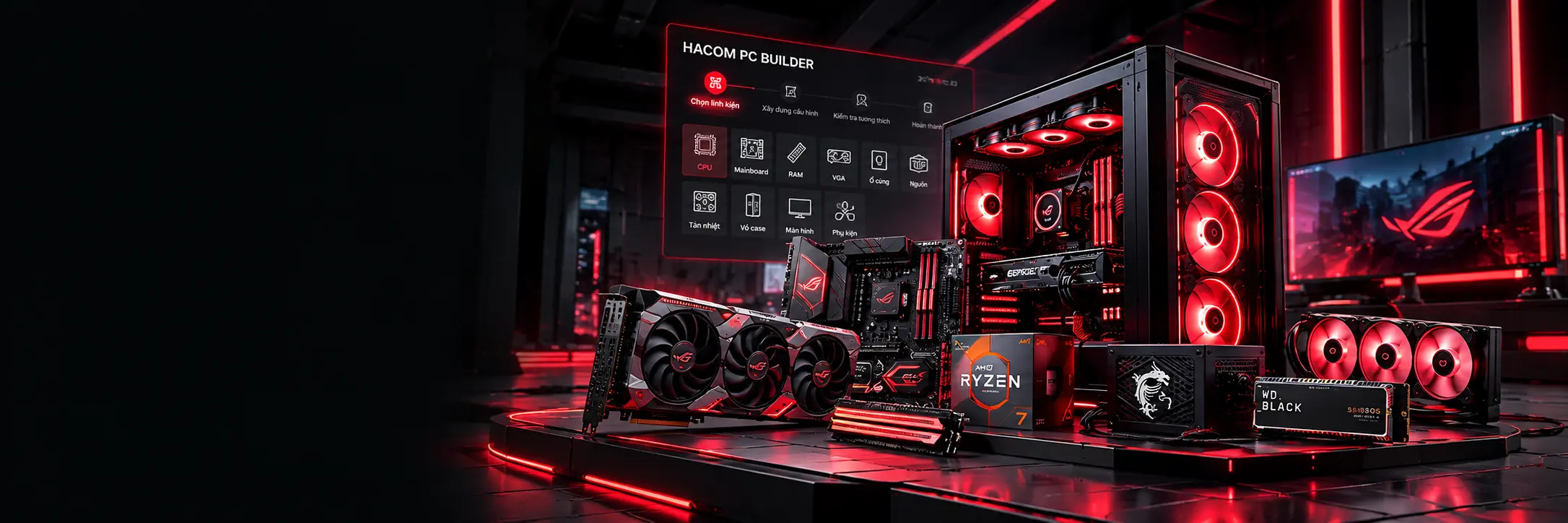 HACOM PC BUILDER - Tự chọn linh kiện và xây dựng cấu hình của riêng bạn